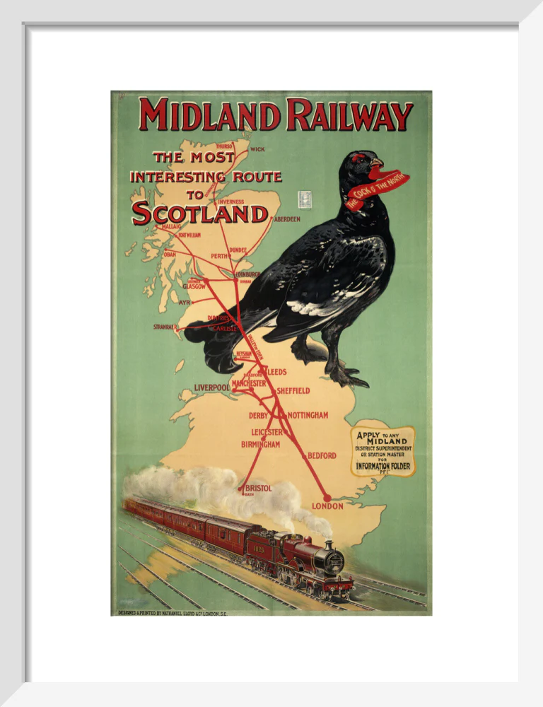 'Midland Railway - The Most Interesting Route to Scotland'. MR poster;1907 - Image 9