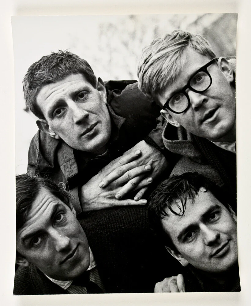 Beyond the Fringe: Jonathan Miller, Peter Cook, Dudley Moore, Alan Bennett , 1961, Photograph by Lewis Morley,