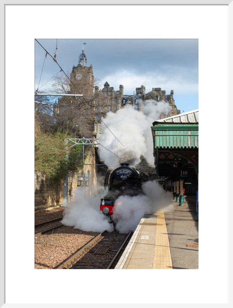 Flying Scotsman leaving Waverley Station, Edinburgh. - Image 24