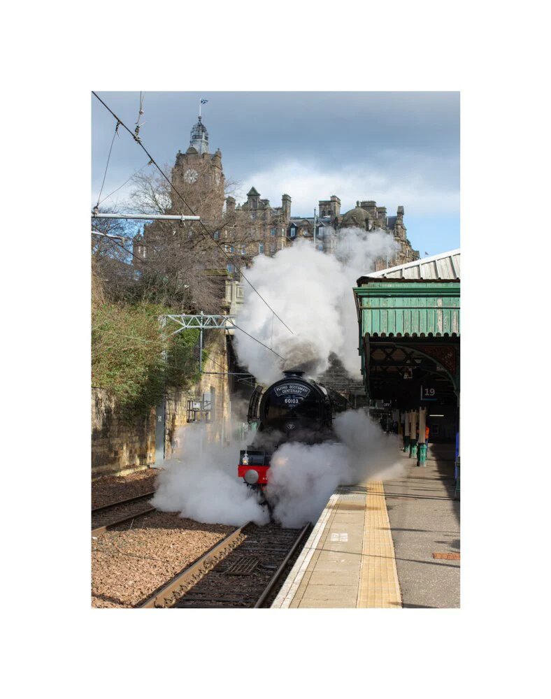 Flying Scotsman leaving Waverley Station, Edinburgh. - Image 27