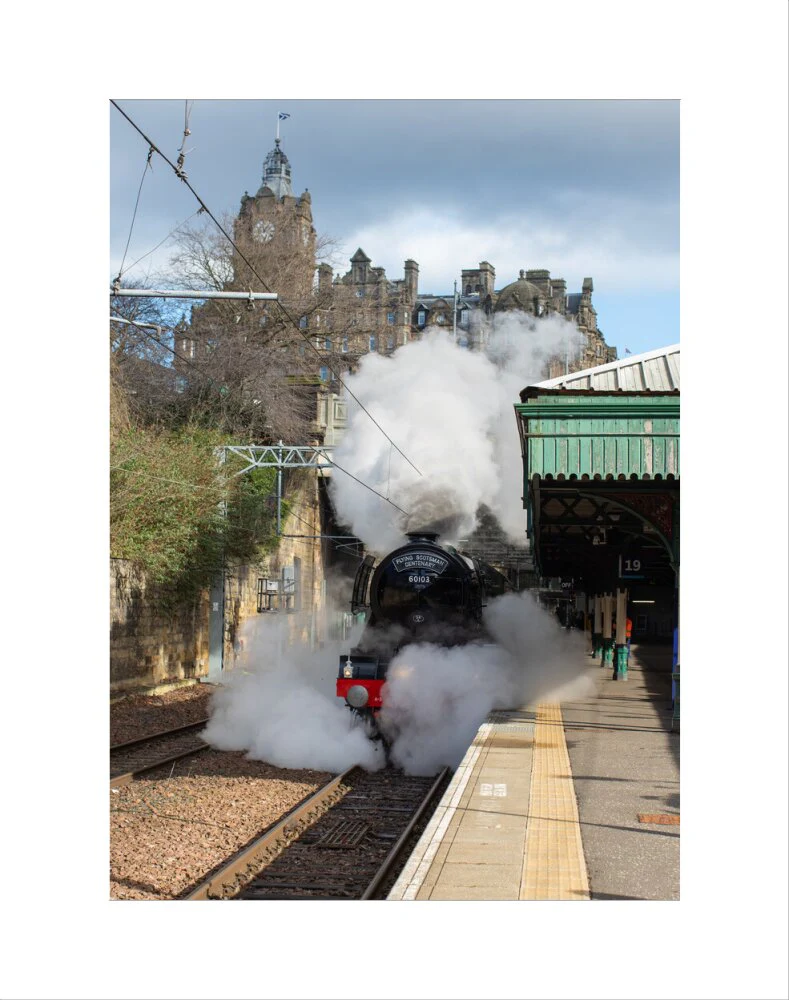 Flying Scotsman leaving Waverley Station, Edinburgh. - Image 35