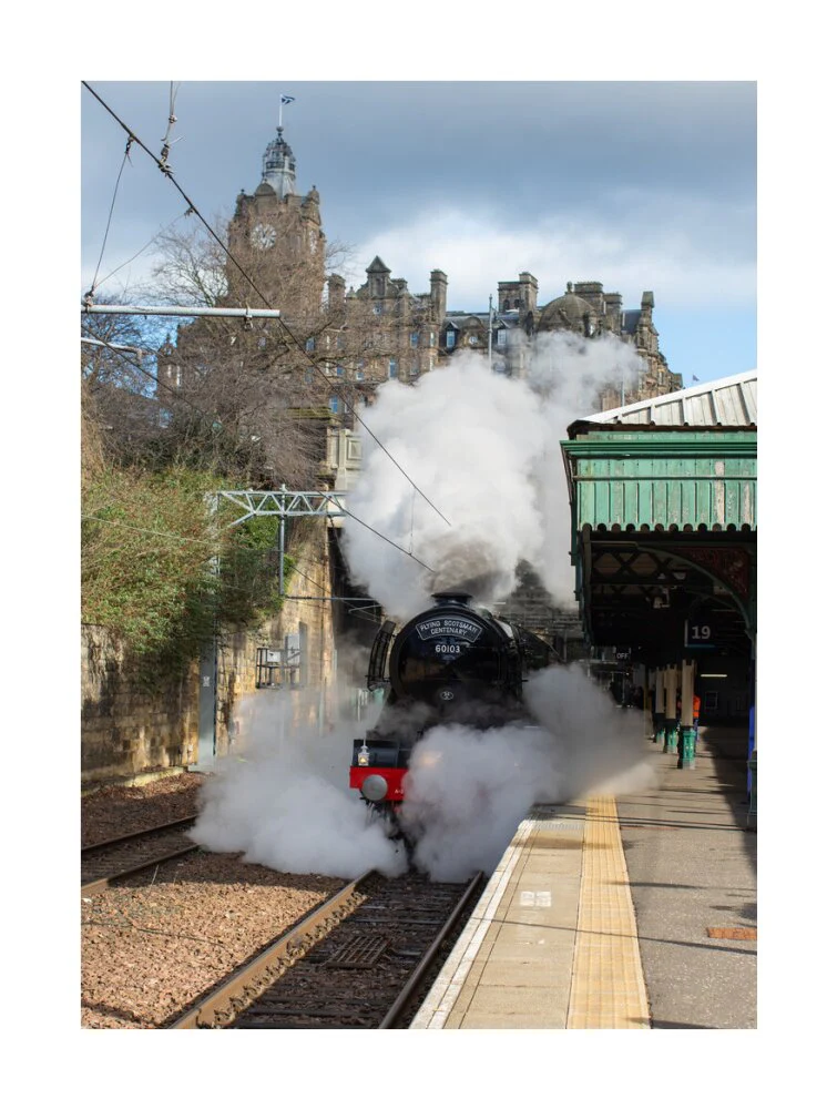 Flying Scotsman leaving Waverley Station, Edinburgh. - Image 62