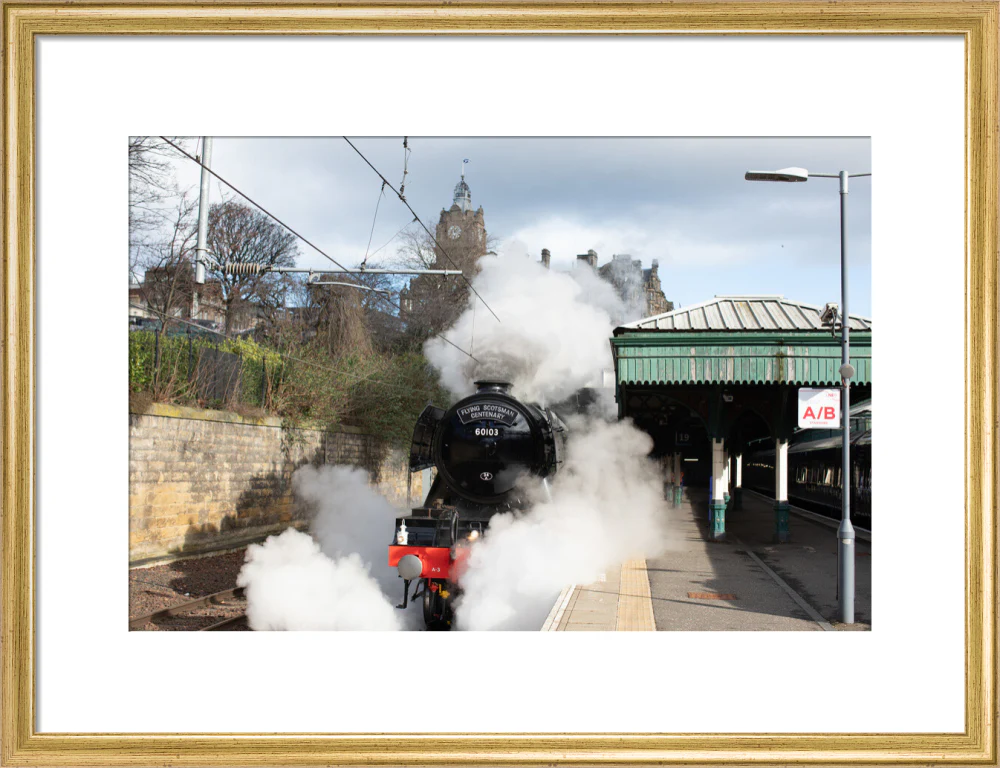 Flying Scotsman leaving Waverley Station, Edinburgh. - Image 15