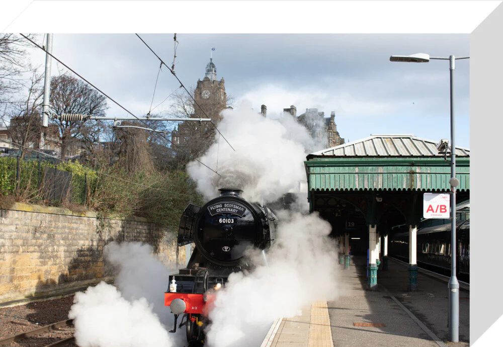 Flying Scotsman leaving Waverley Station, Edinburgh. - Image 31