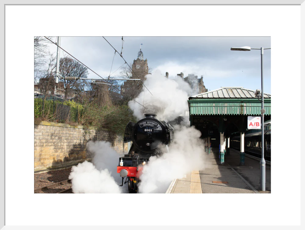 Flying Scotsman leaving Waverley Station, Edinburgh. - Image 57