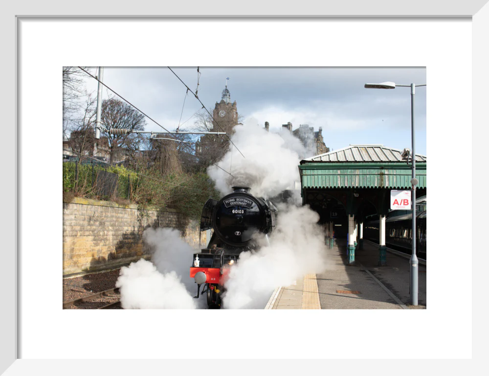 Flying Scotsman leaving Waverley Station, Edinburgh. - Image 9