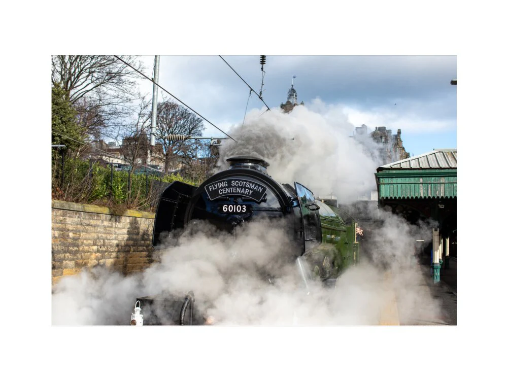 Flying Scotsman leaving Waverley Station, Edinburgh. - Image 12