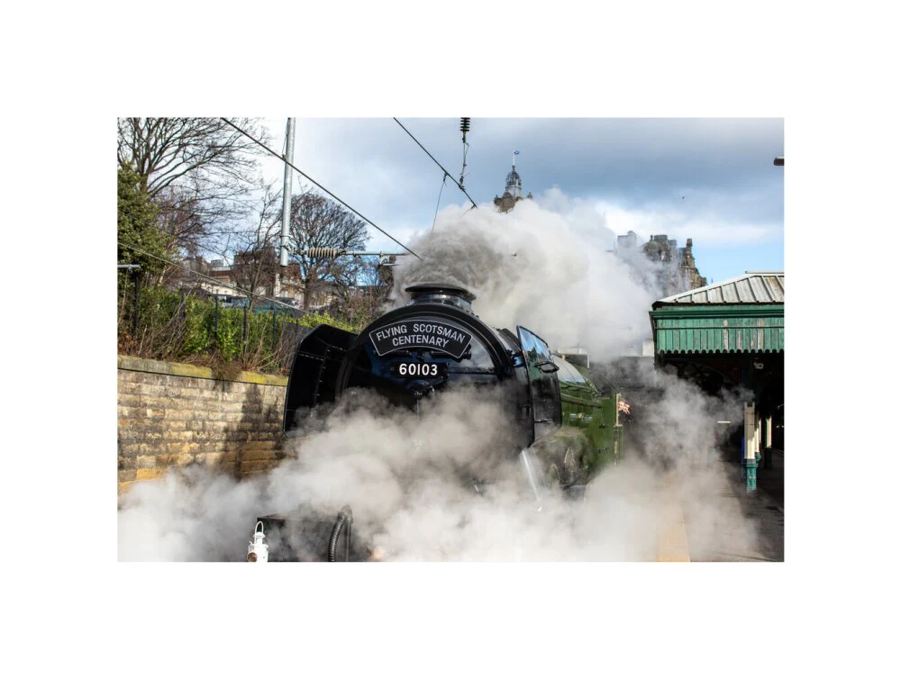 Flying Scotsman leaving Waverley Station, Edinburgh. - Image 27