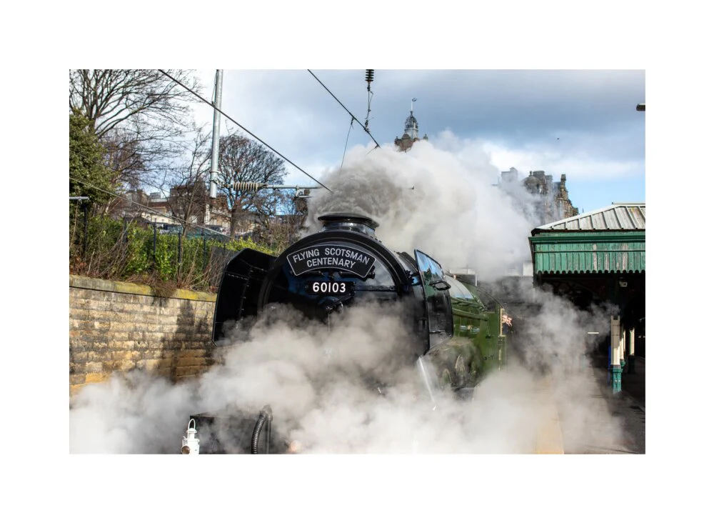 Flying Scotsman leaving Waverley Station, Edinburgh. - Image 28
