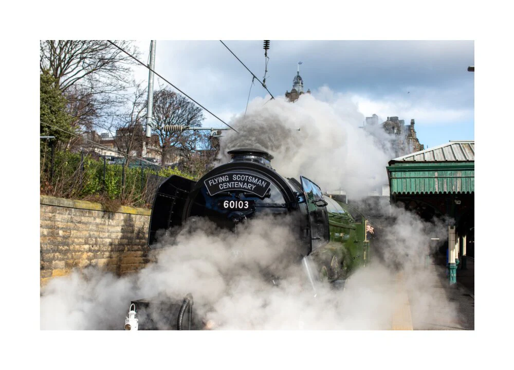 Flying Scotsman leaving Waverley Station, Edinburgh. - Image 62
