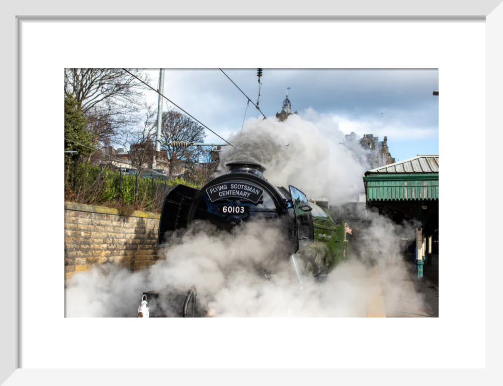 Flying Scotsman leaving Waverley Station, Edinburgh. - Image 9