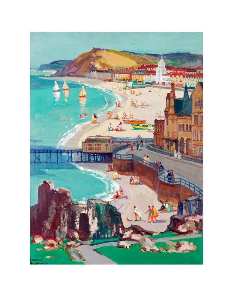 Aberystwyth, Oil on canvas, by Leonard Richmond, c.1954 - Image 2