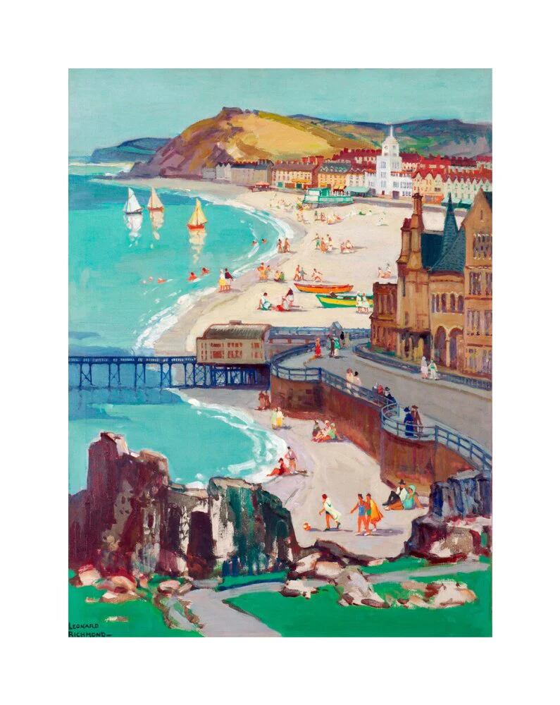 Aberystwyth, Oil on canvas, by Leonard Richmond, c.1954 - Image 28