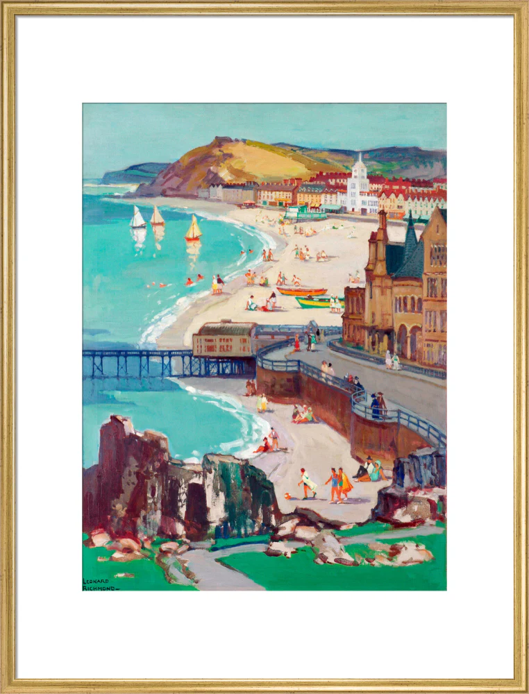 Aberystwyth, Oil on canvas, by Leonard Richmond, c.1954 - Image 58