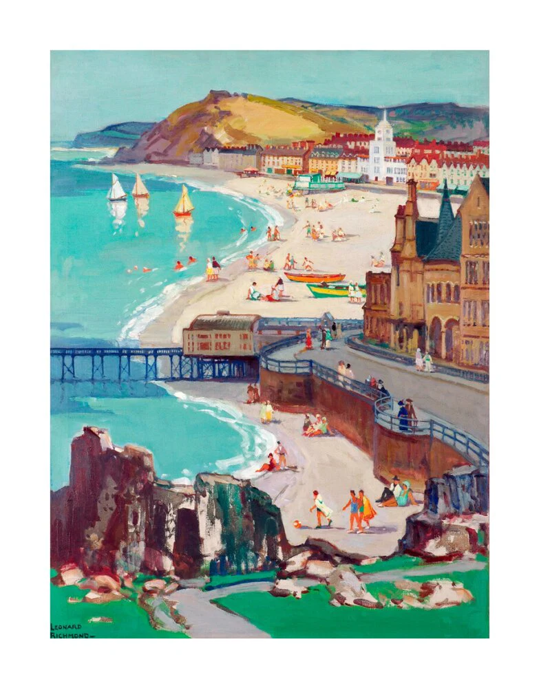 Aberystwyth, Oil on canvas, by Leonard Richmond, c.1954 - Image 62