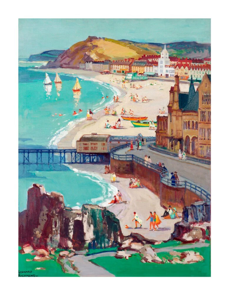 Aberystwyth, Oil on canvas, by Leonard Richmond, c.1954 - Image 63