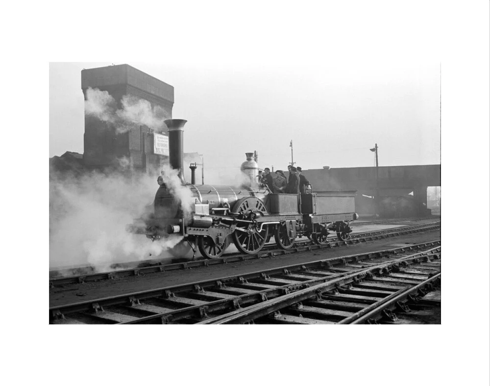 Buddicom 2-2-2 locomotive no. 3 of the former Western Railway of France, 12 January 1951. - Image 35
