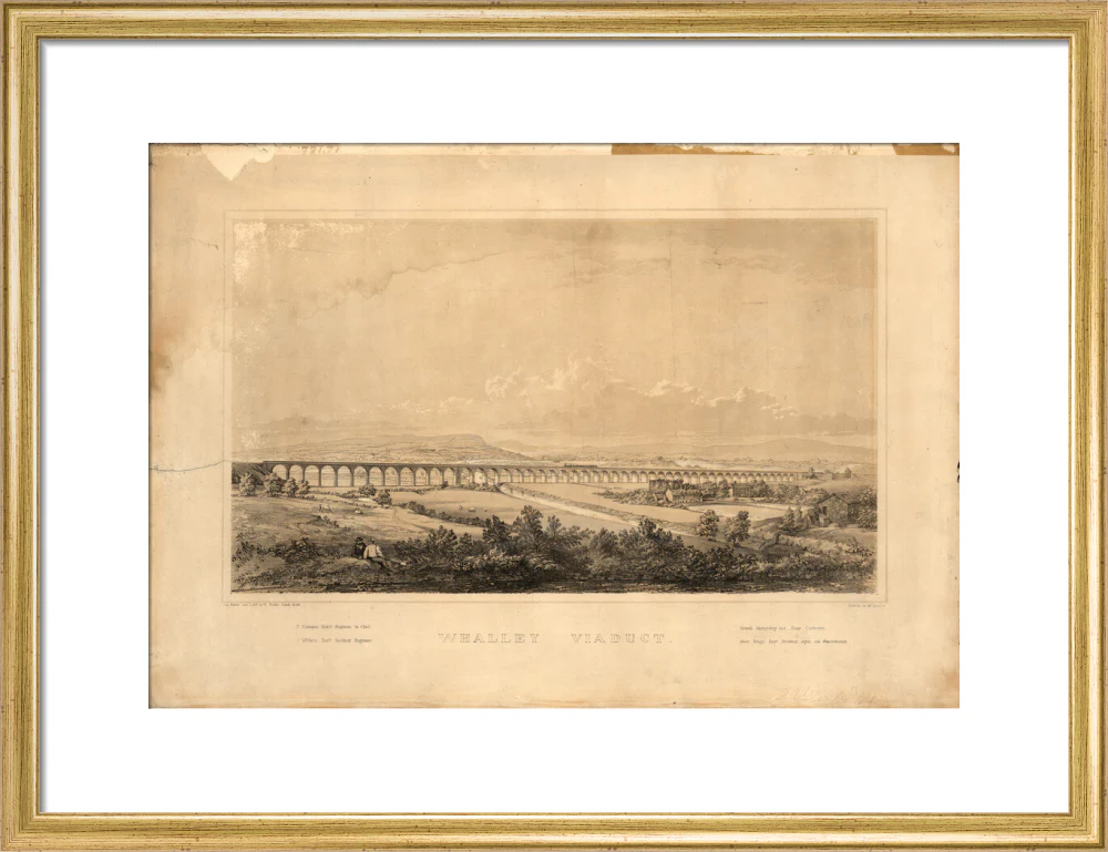 Lithograph, Whalley Viaduct. - Image 15
