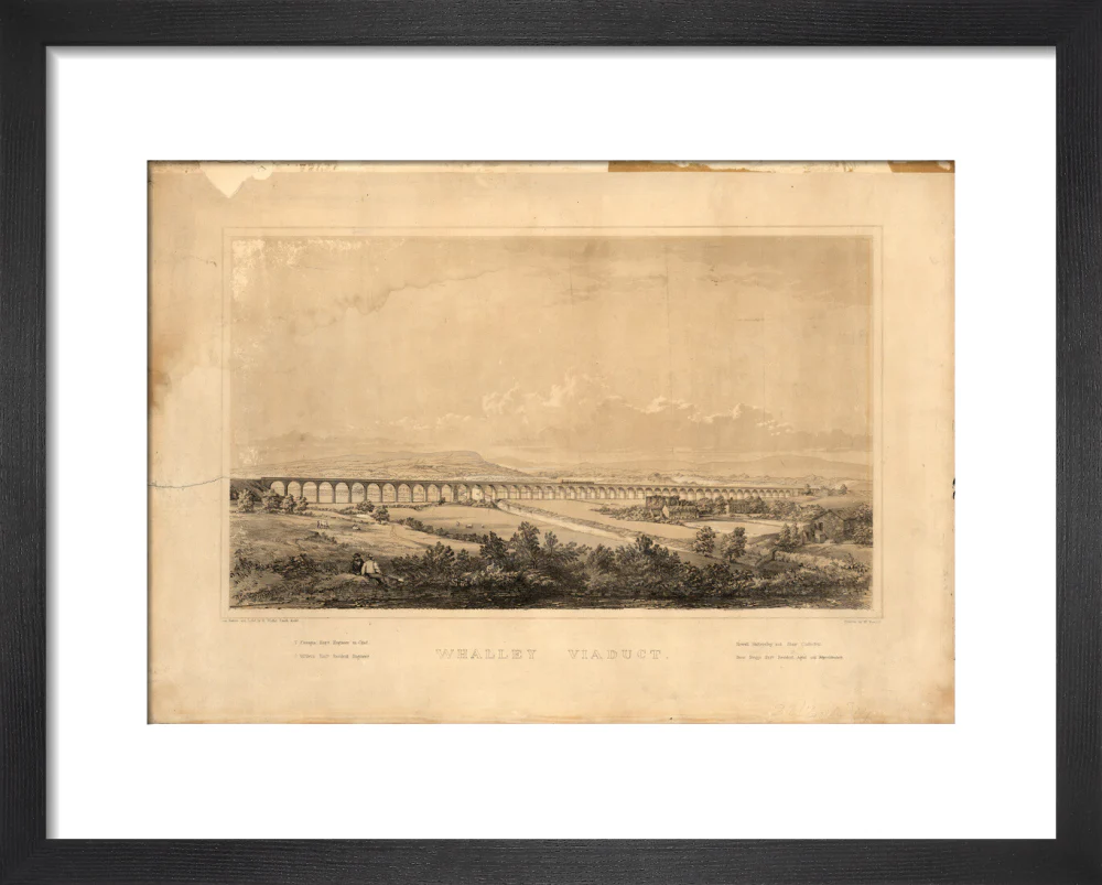 Lithograph, Whalley Viaduct. - Image 36