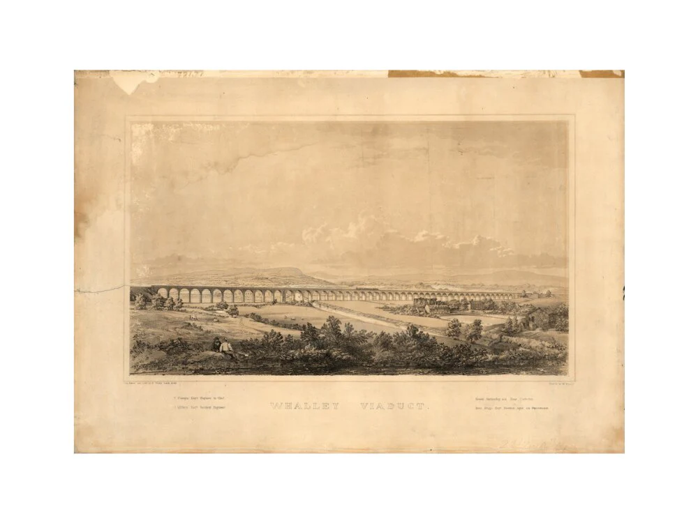 Lithograph, Whalley Viaduct. - Image 45