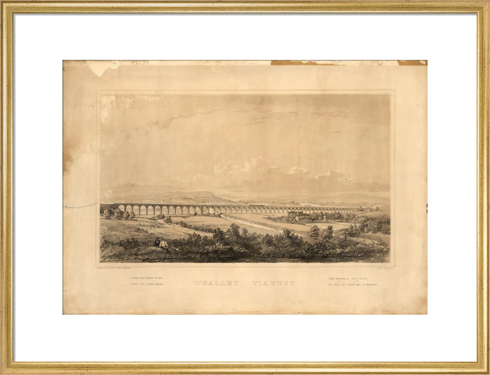 Lithograph, Whalley Viaduct. - Image 53
