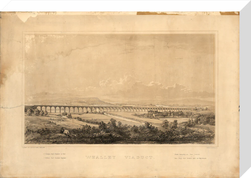 Lithograph, Whalley Viaduct. - Image 65