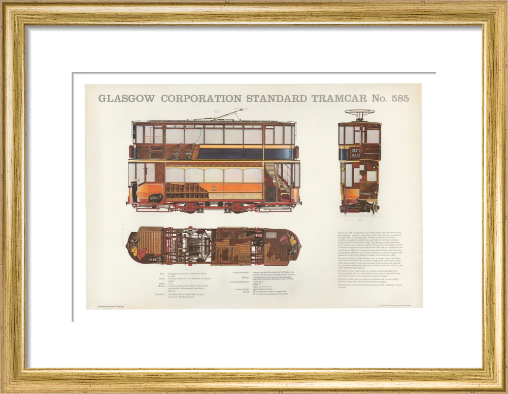 Science Museum produced poster of the four-wheeled electric tramcar built for the Glasgow corporation tramways in 1901. - Image 10