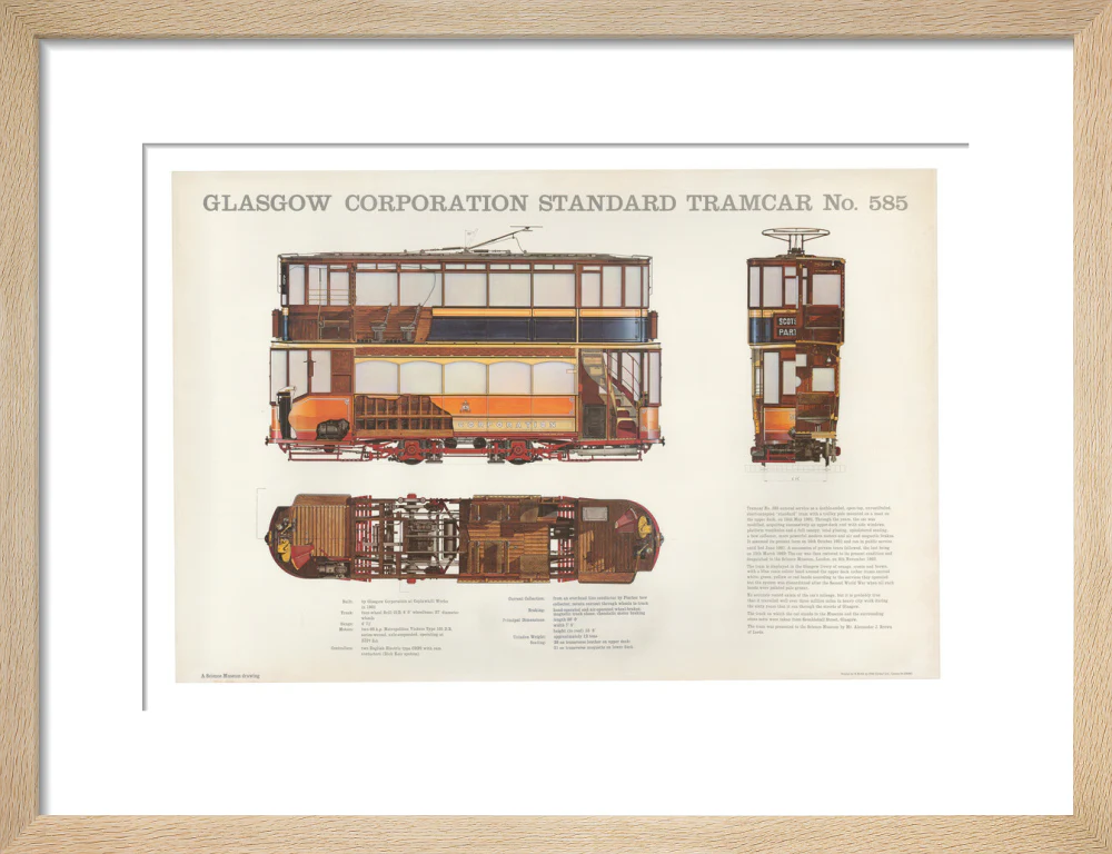 Science Museum produced poster of the four-wheeled electric tramcar built for the Glasgow corporation tramways in 1901. - Image 11