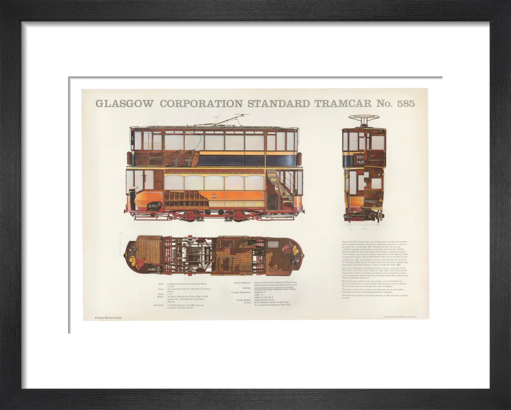 Science Museum produced poster of the four-wheeled electric tramcar built for the Glasgow corporation tramways in 1901. - Image 3