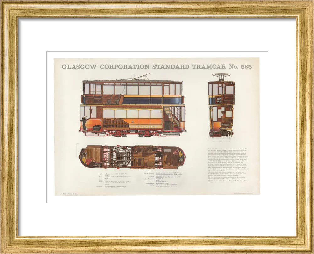 Science Museum produced poster of the four-wheeled electric tramcar built for the Glasgow corporation tramways in 1901. - Image 38