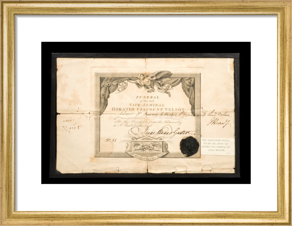 Invitation to Nelson's funeral issued to Dr. Gillespie, 1806. - Image 10