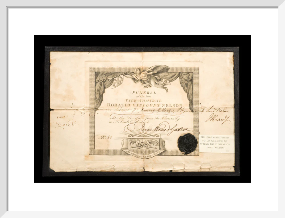 Invitation to Nelson's funeral issued to Dr. Gillespie, 1806. - Image 14