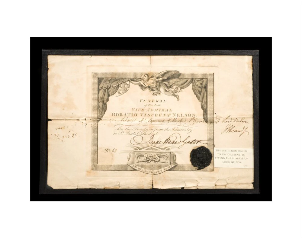 Invitation to Nelson's funeral issued to Dr. Gillespie, 1806. - Image 2