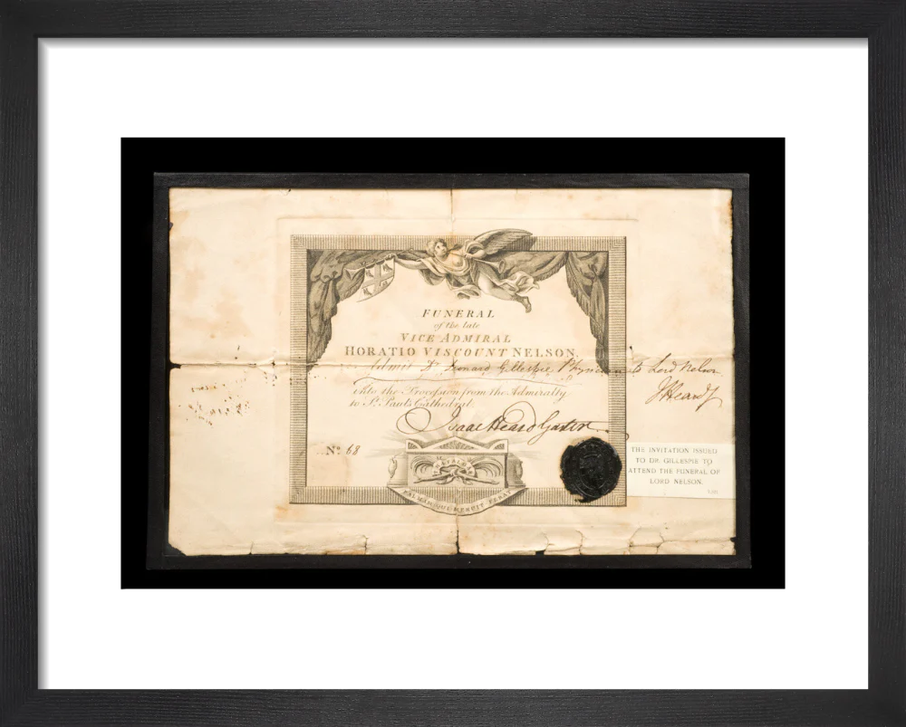 Invitation to Nelson's funeral issued to Dr. Gillespie, 1806. - Image 3