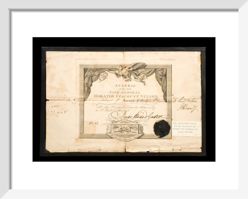 Invitation to Nelson's funeral issued to Dr. Gillespie, 1806. - Image 4