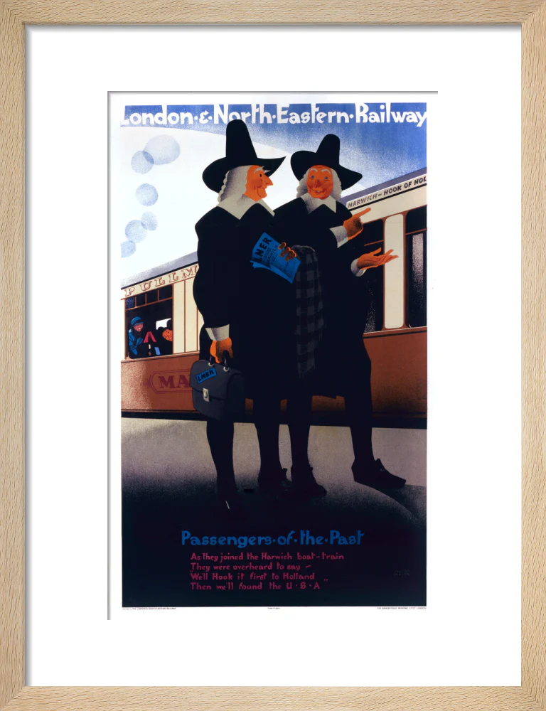 'Passengers of the Past - the Pilgrim Fathers', LNER poster, 1929. - Image 11