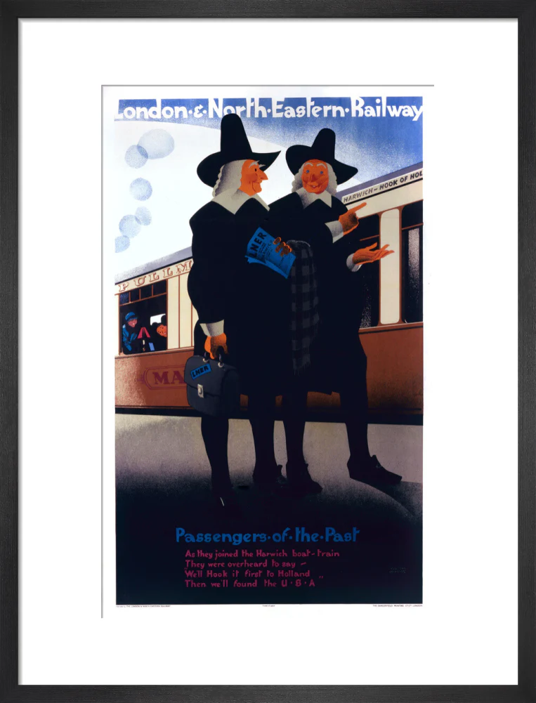'Passengers of the Past - the Pilgrim Fathers', LNER poster, 1929. - Image 13
