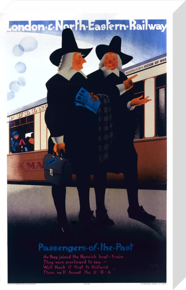 'Passengers of the Past - the Pilgrim Fathers', LNER poster, 1929. - Image 32