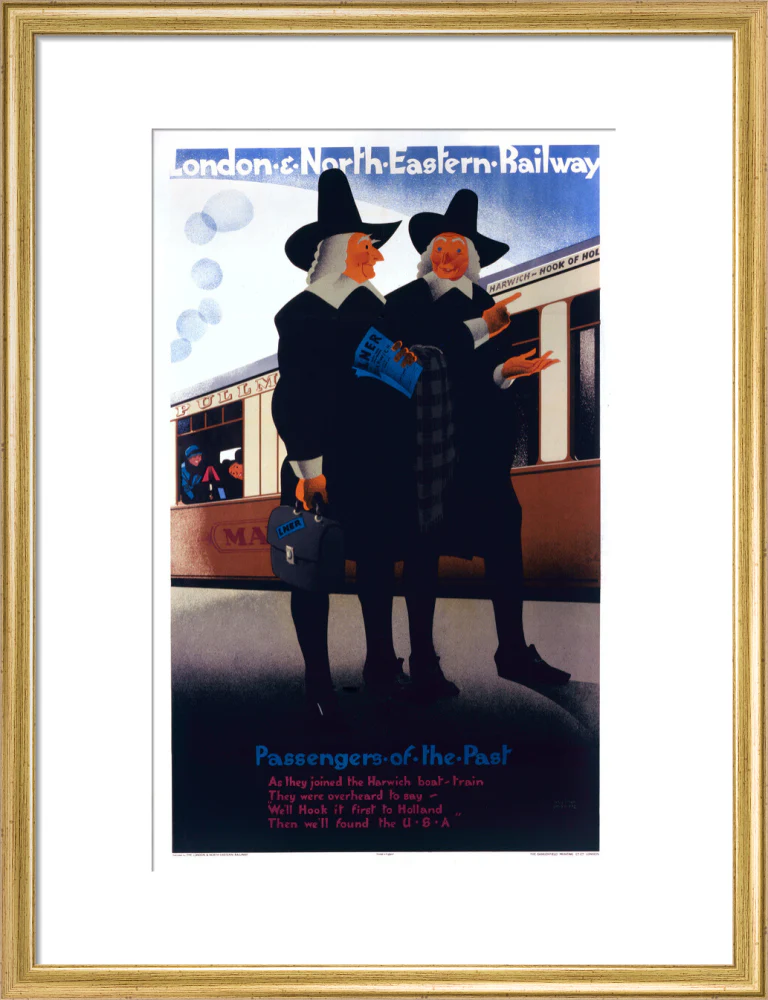 'Passengers of the Past - the Pilgrim Fathers', LNER poster, 1929. - Image 48