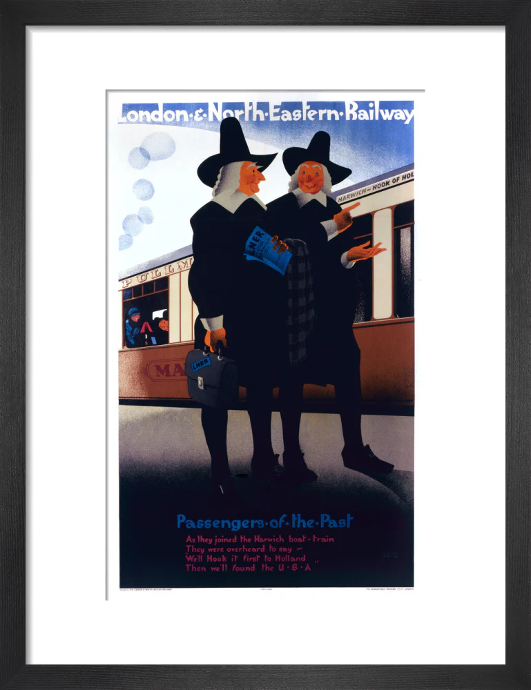 'Passengers of the Past - the Pilgrim Fathers', LNER poster, 1929. - Image 8