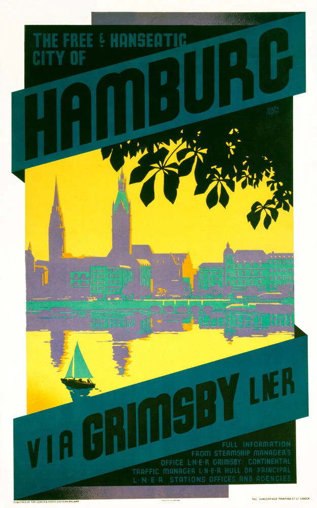 'Hamburg via Grimsby', LNER poster, c 1930s