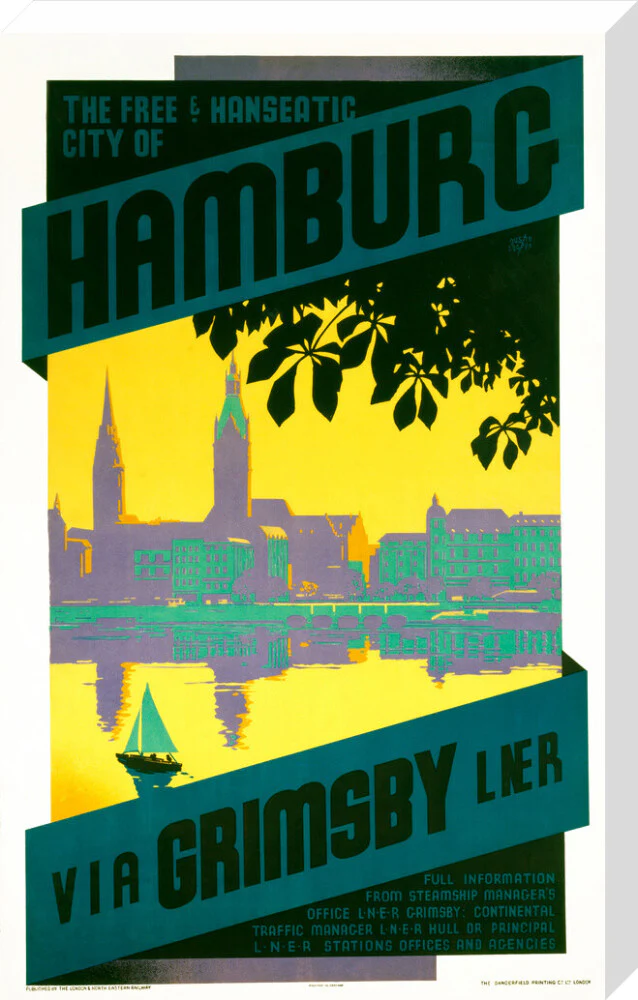 'Hamburg via Grimsby', LNER poster, c 1930s - Image 66