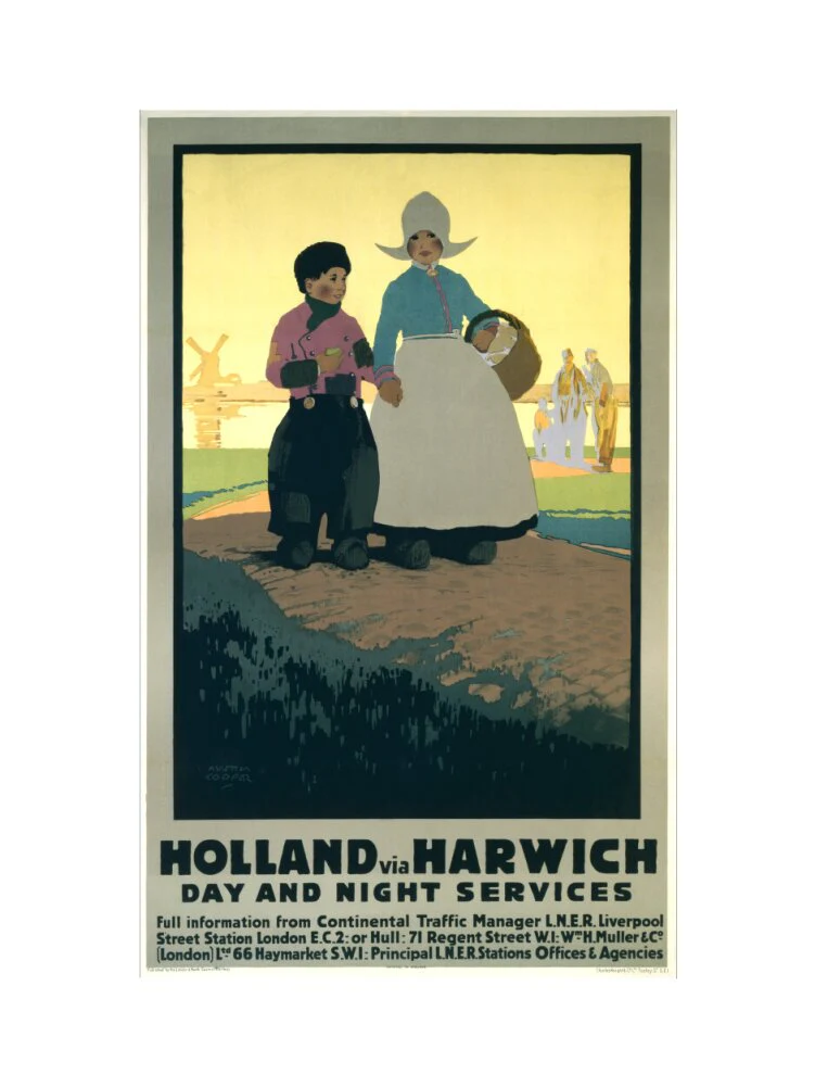 LNER poster. Holland via Harwich - Day & Night - Image 12