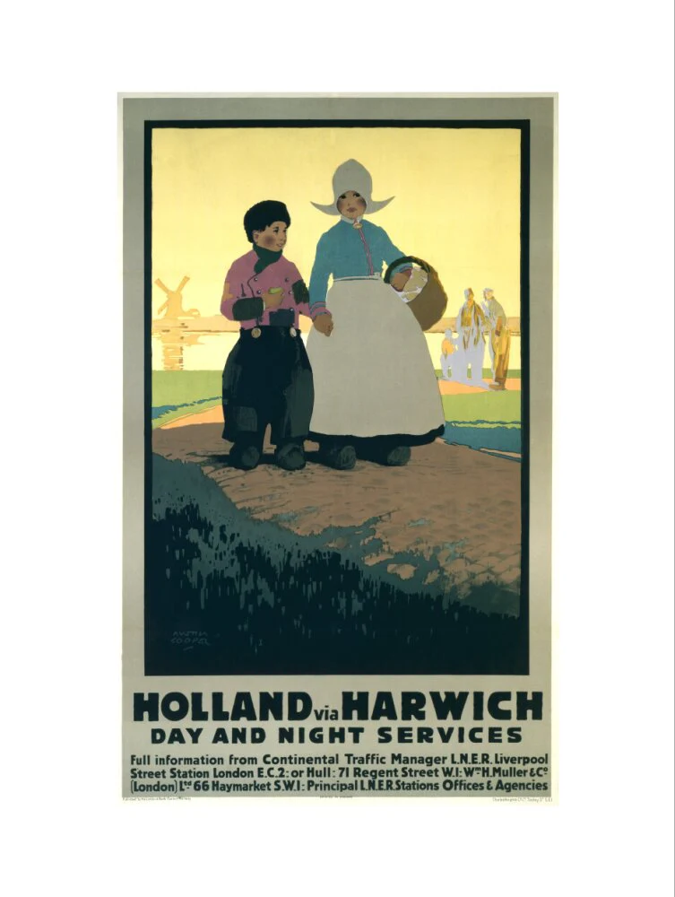 LNER poster. Holland via Harwich - Day & Night - Image 17