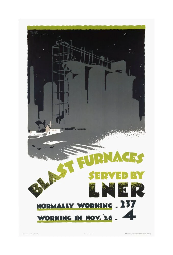 ‘Blast Furnaces Served by LNER’, LNER poster, 1926. - Image 29
