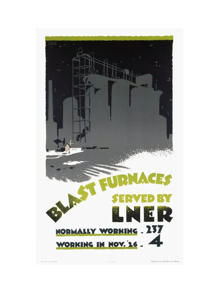 ‘Blast Furnaces Served by LNER’, LNER poster, 1926. - Image 55
