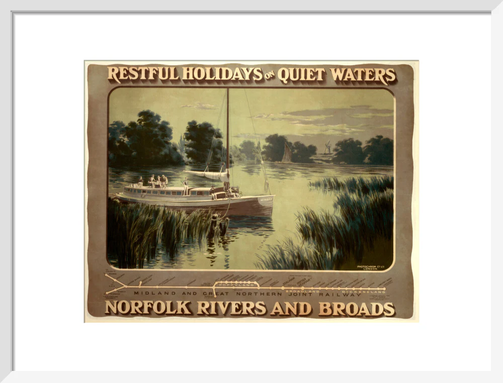 ‘Restful Holidays on Quiet Waters’, M & GNR poster, 1914. - Image 14