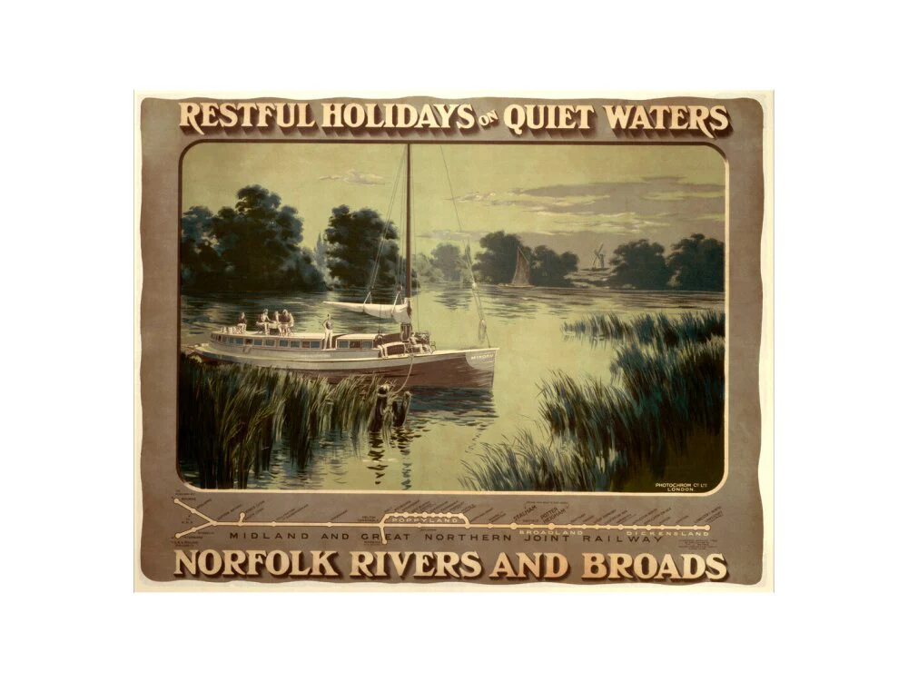 ‘Restful Holidays on Quiet Waters’, M & GNR poster, 1914. - Image 22