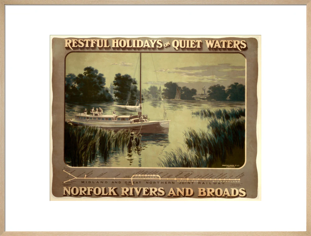 ‘Restful Holidays on Quiet Waters’, M & GNR poster, 1914. - Image 26