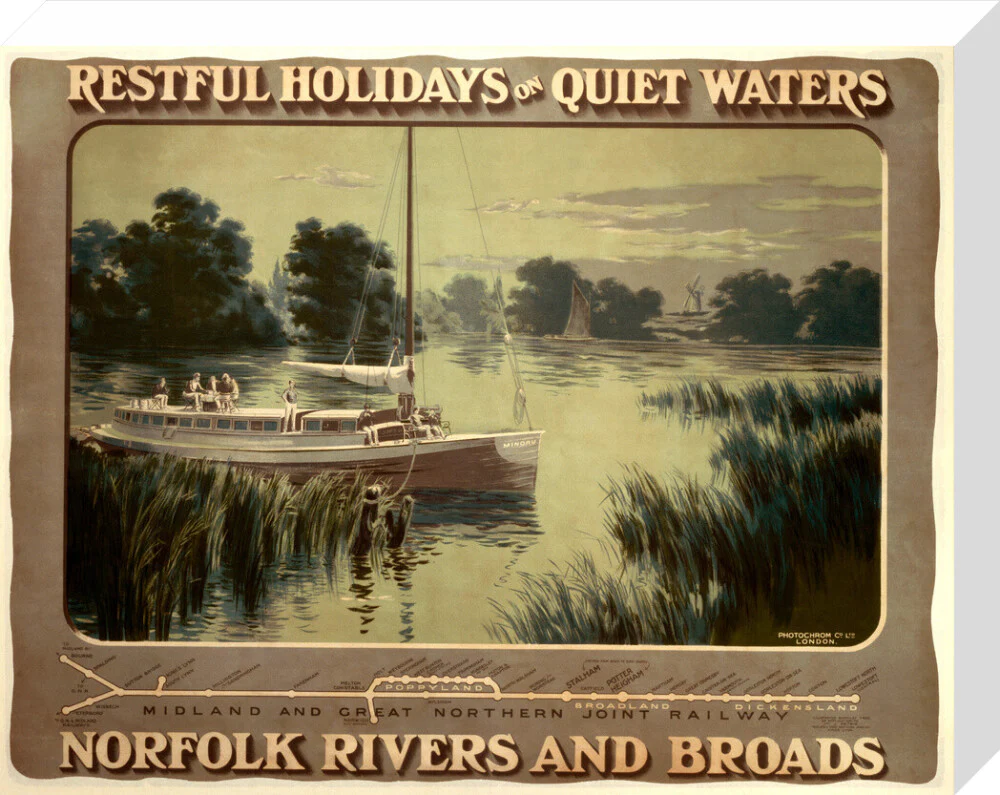 ‘Restful Holidays on Quiet Waters’, M & GNR poster, 1914. - Image 32